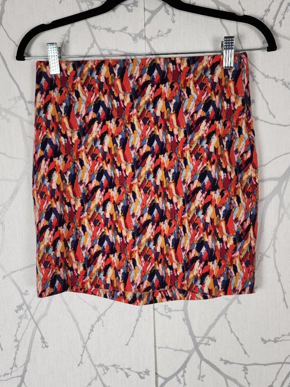 BCBGeneration Colorful Brushstroke Print Mini Pencil Skirt